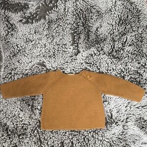 Cozy Tan Knit Baby Sweater